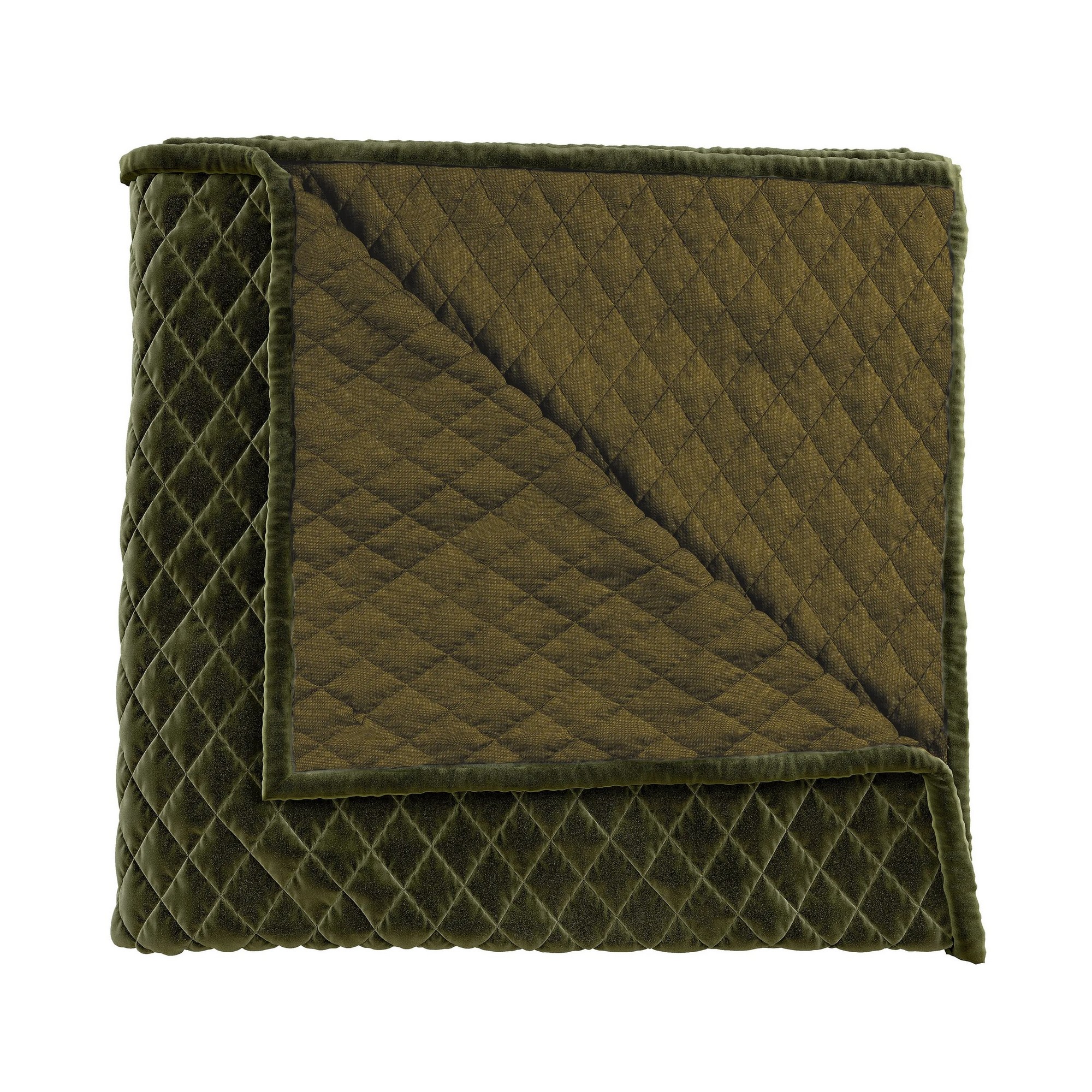 Clarence Quilted Throw By Bedeck Of Belfast In Celadon Green